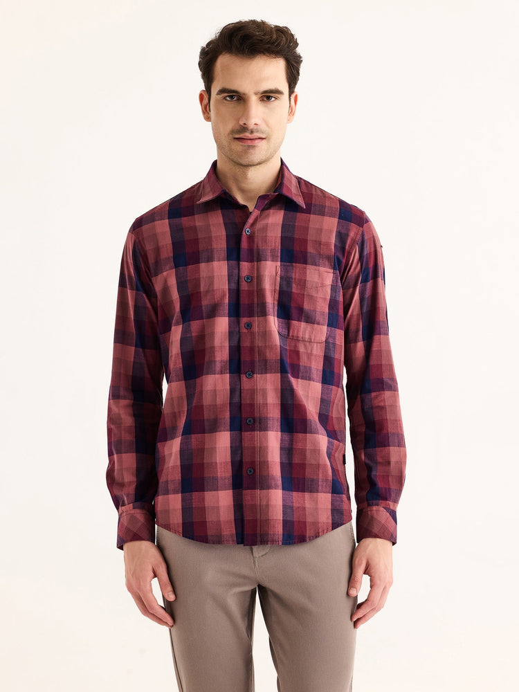 Maroon Checked Shirt