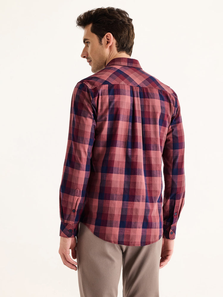 Maroon Checked Shirt