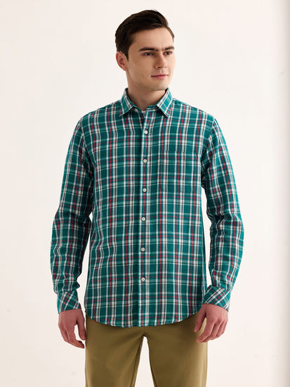 Green Checked Linen Shirt