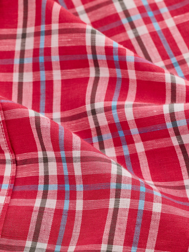 Pink Checked Linen Shirt