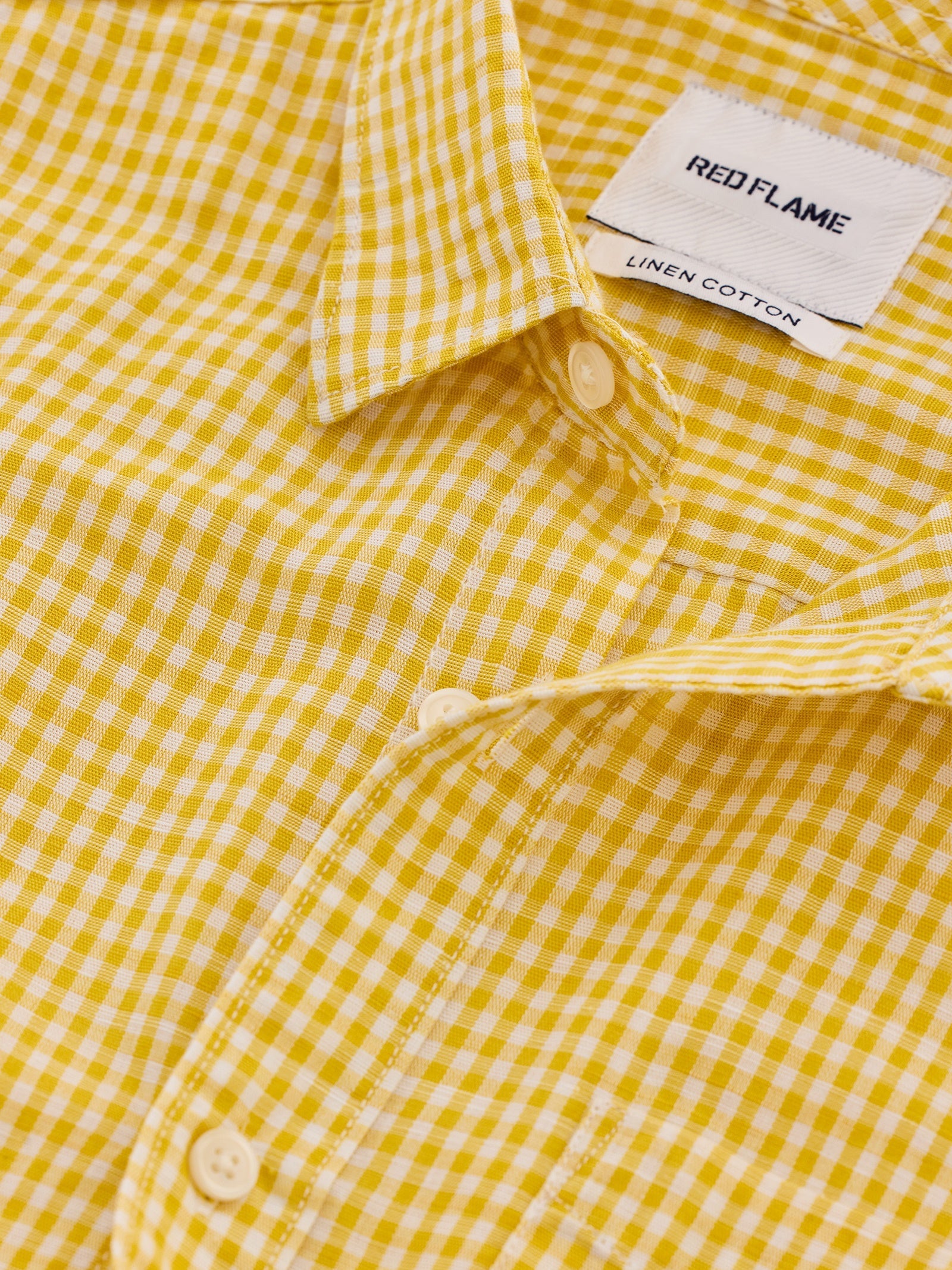 Yellow Checked Linen Shirt