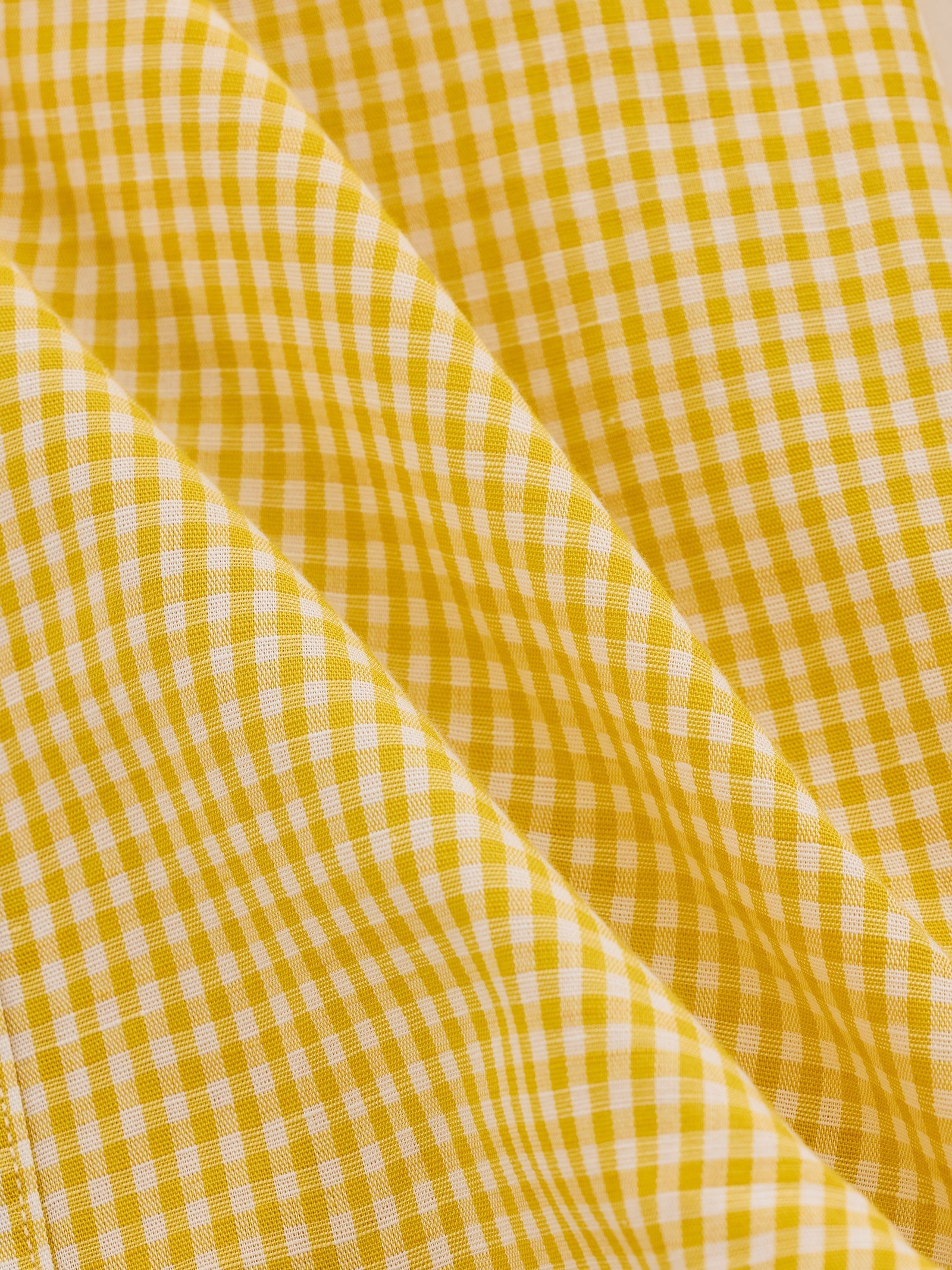 Yellow Checked Linen Shirt
