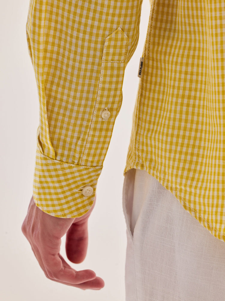 Yellow Checked Linen Shirt