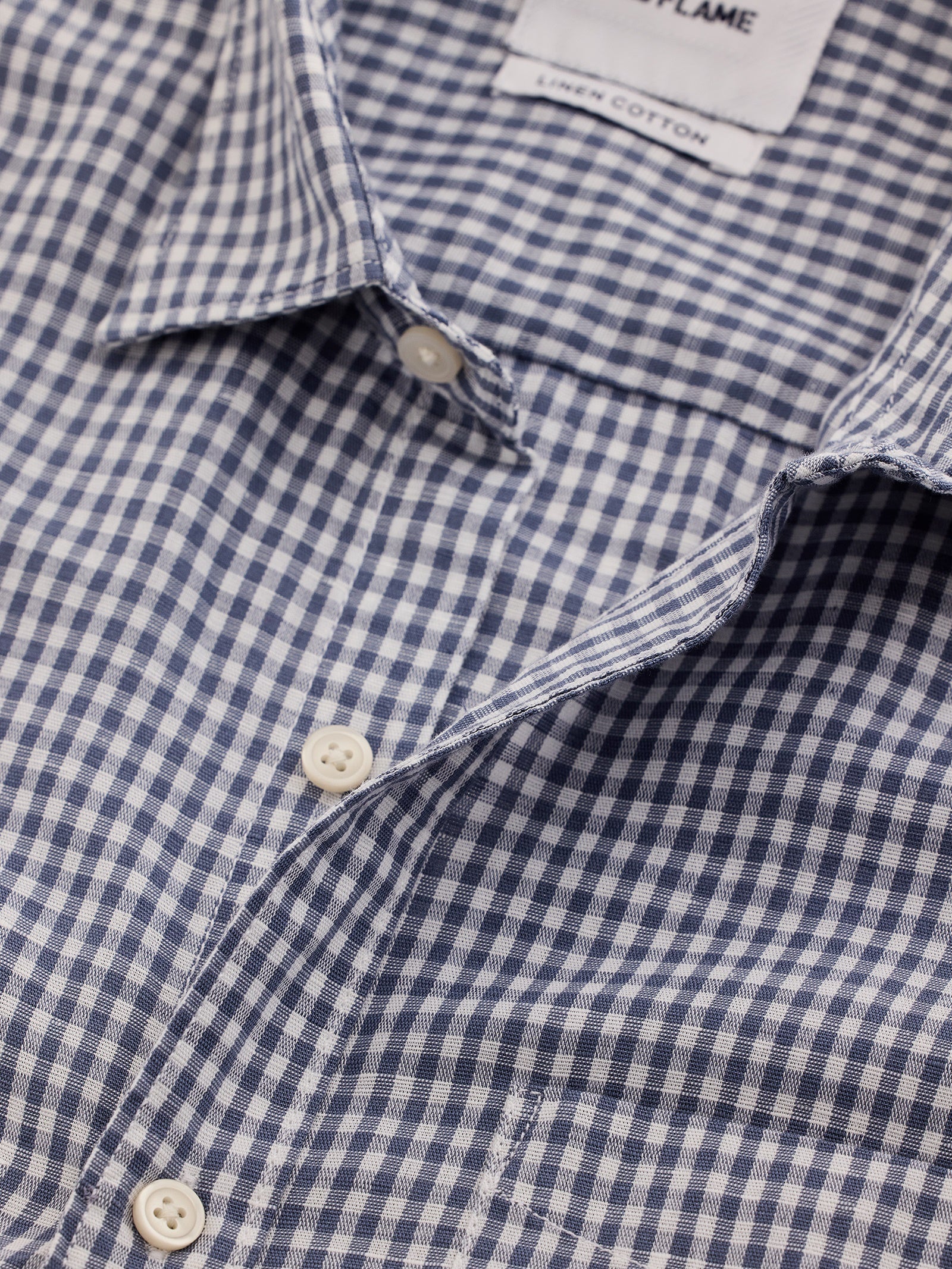 Grey Checked Linen Shirt