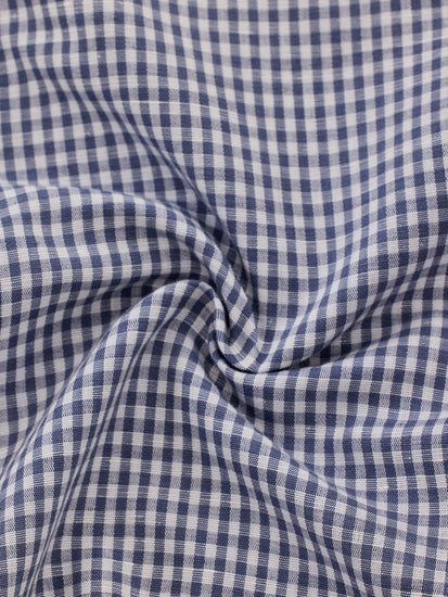 Grey Checked Linen Shirt