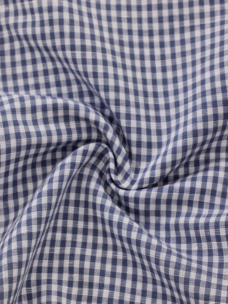 Grey Checked Linen Shirt