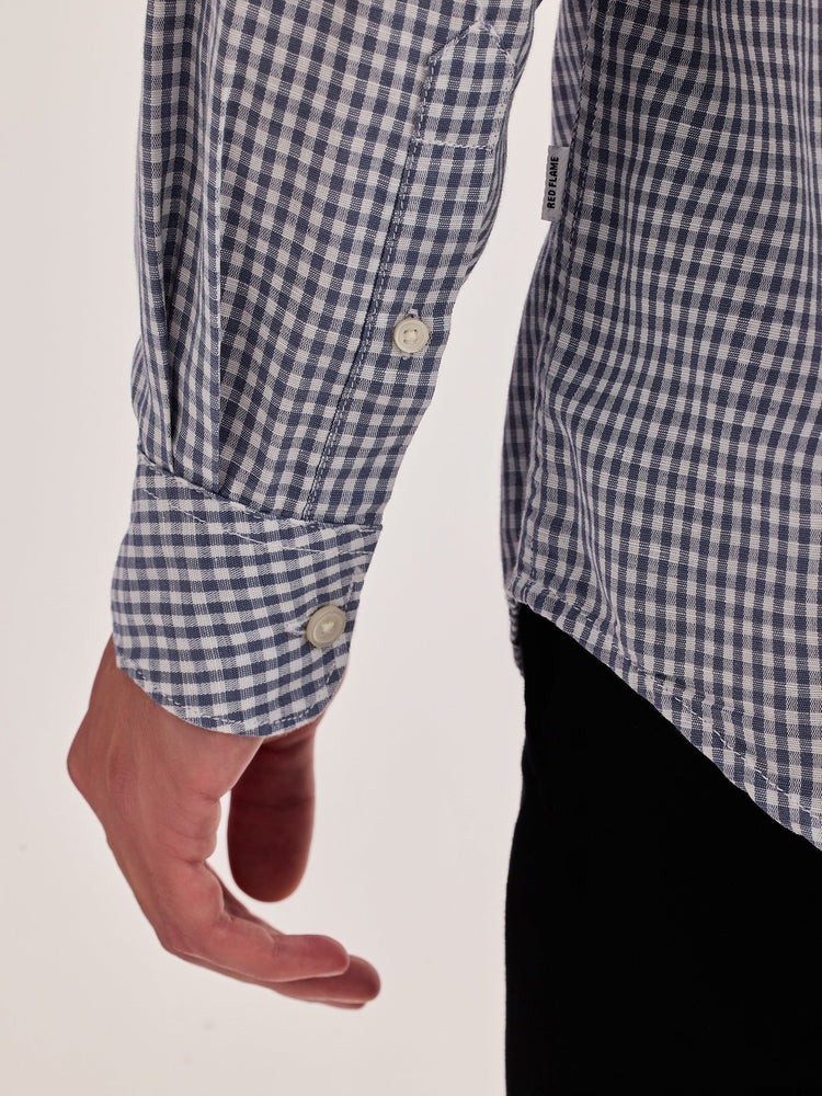 Grey Checked Linen Shirt