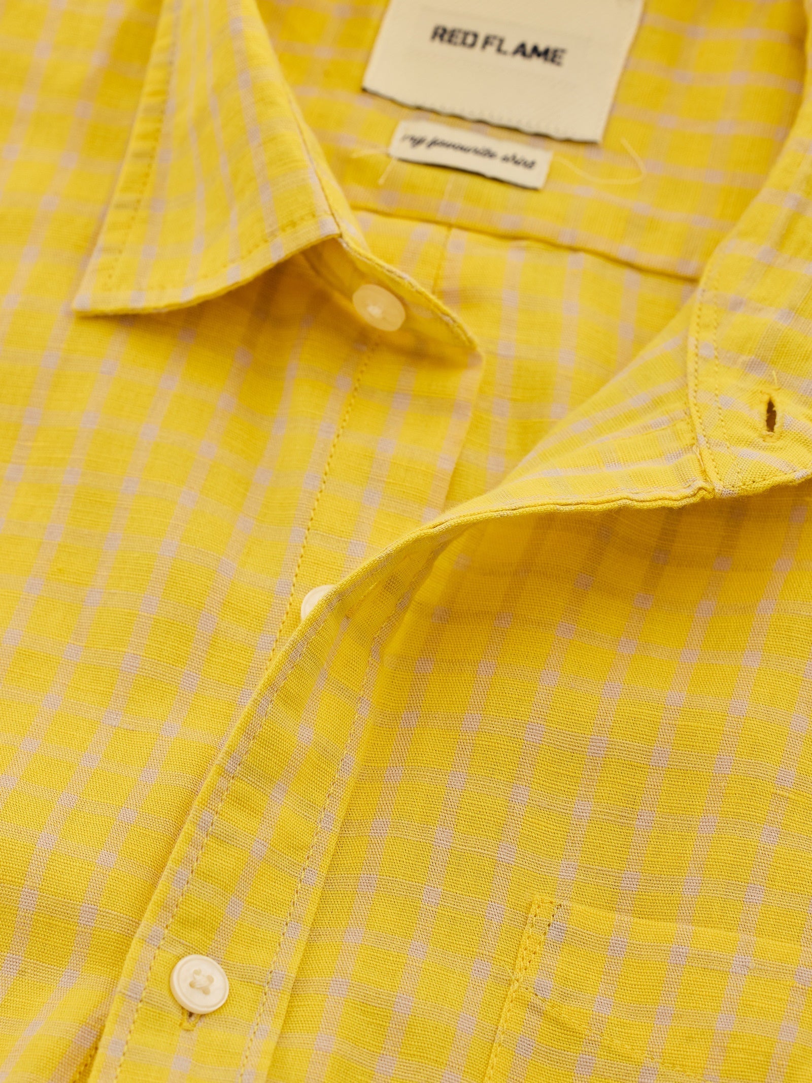 Yellow Checked Linen Shirt