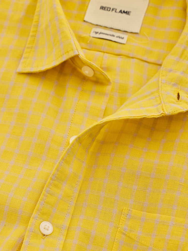 Yellow Checked Linen Shirt