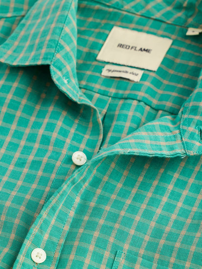Green Checked Linen Shirt
