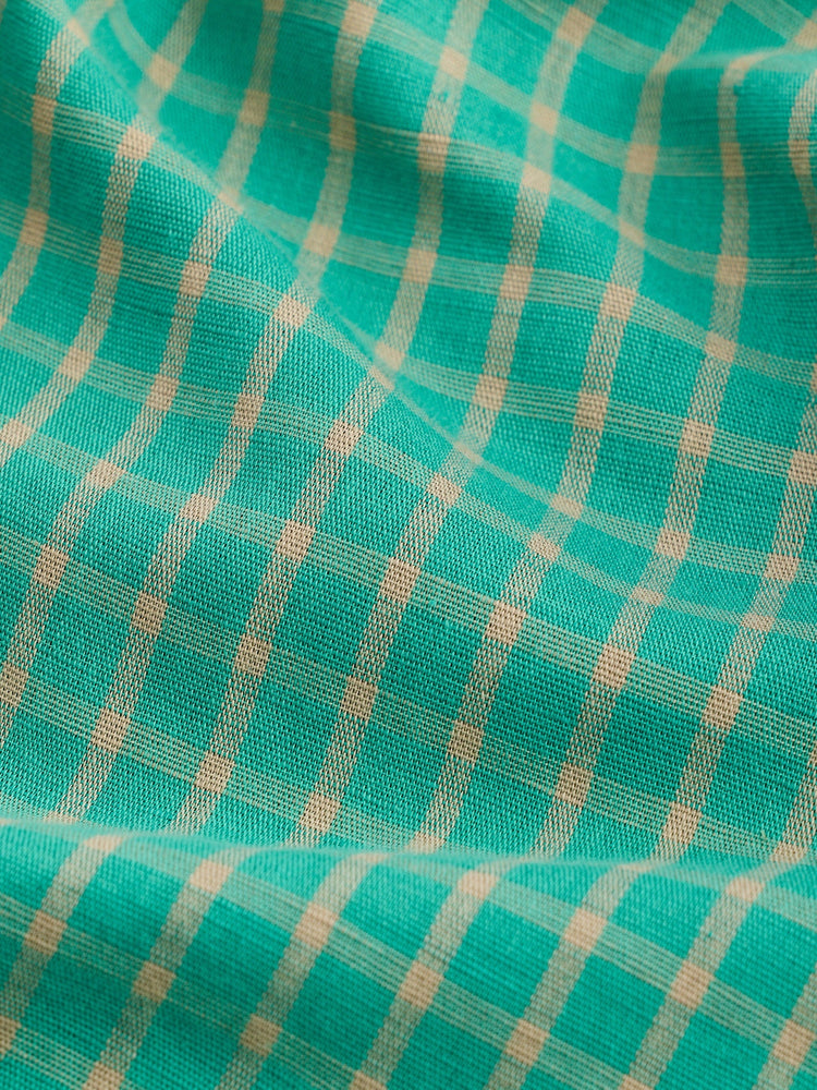 Green Checked Linen Shirt