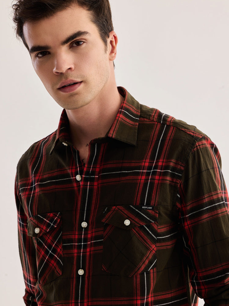 Olive Checked Shirt