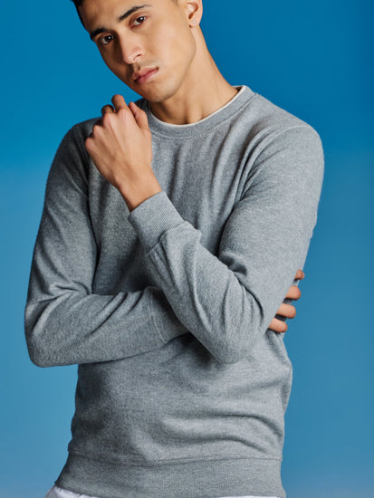 Grey Brushed Crew Neck Sweatshirt