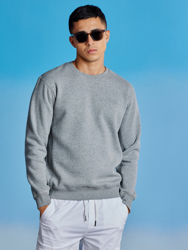 Grey Fleece Crew Neck Sweatshirt