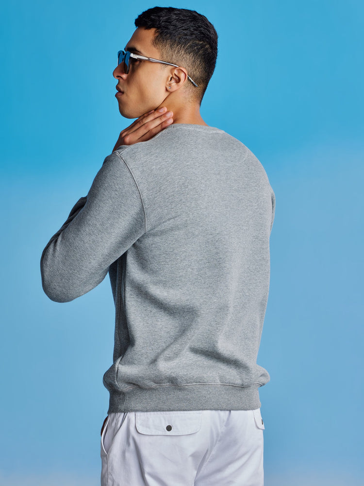 Grey Fleece Crew Neck Sweatshirt