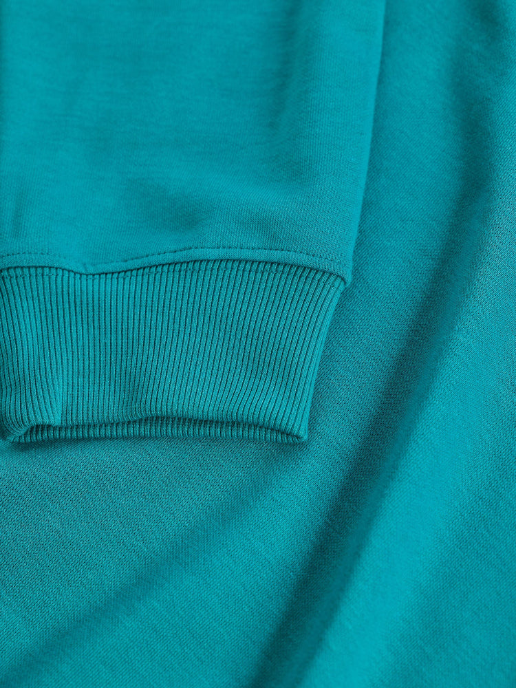 Green Interlocked High Neck Sweatshirt