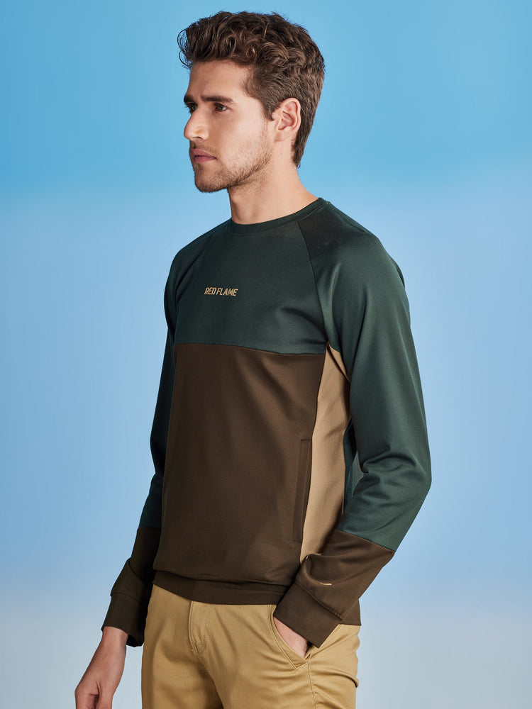 Green Colorblocked 4-Way Stretch Sweatshirt