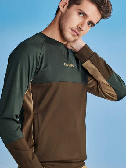 Green Colorblocked 4-Way Stretch Sweatshirt