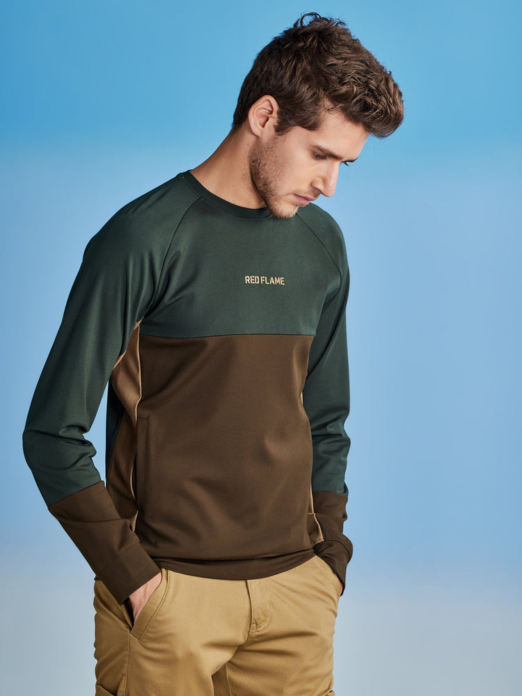 Green Colorblocked 4-Way Stretch Sweatshirt
