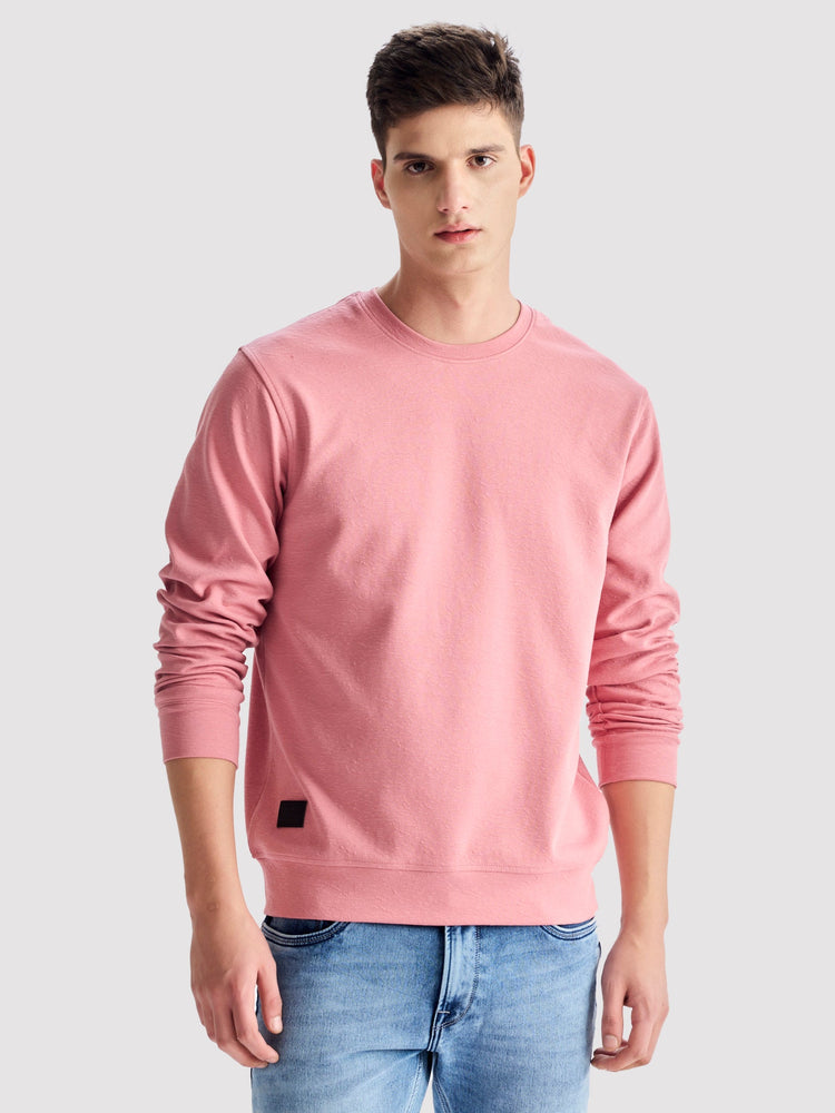 Pink Textured Sweatshirt