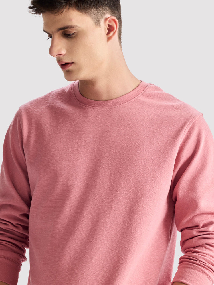 Pink Textured Sweatshirt