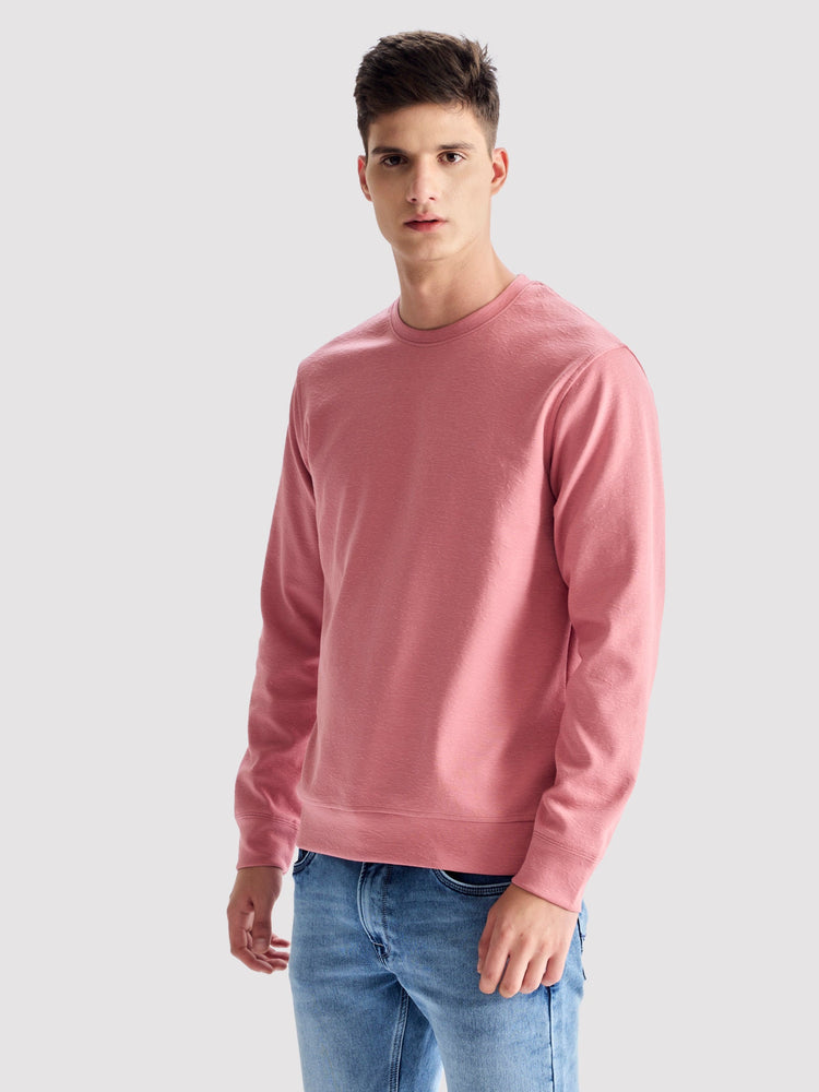 Pink Textured Sweatshirt