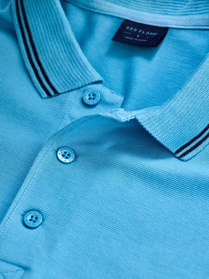 Sky Blue Solid Polo T-Shirt