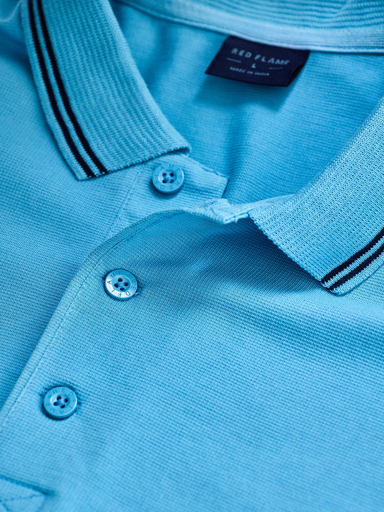 Sky Blue Solid Polo T-Shirt