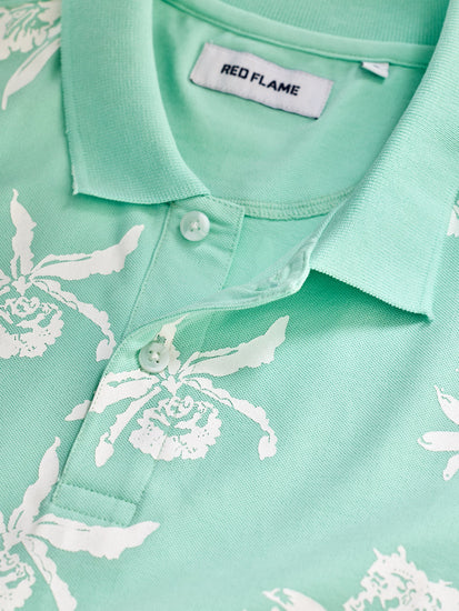 Light Green Printed Polo T-Shirt