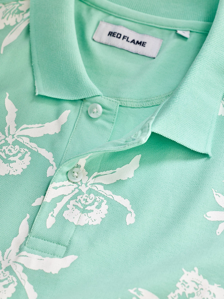 Light Green Printed Polo T-Shirt