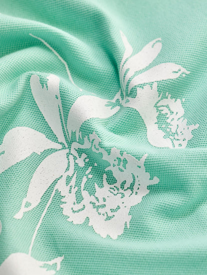 Light Green Printed Polo T-Shirt
