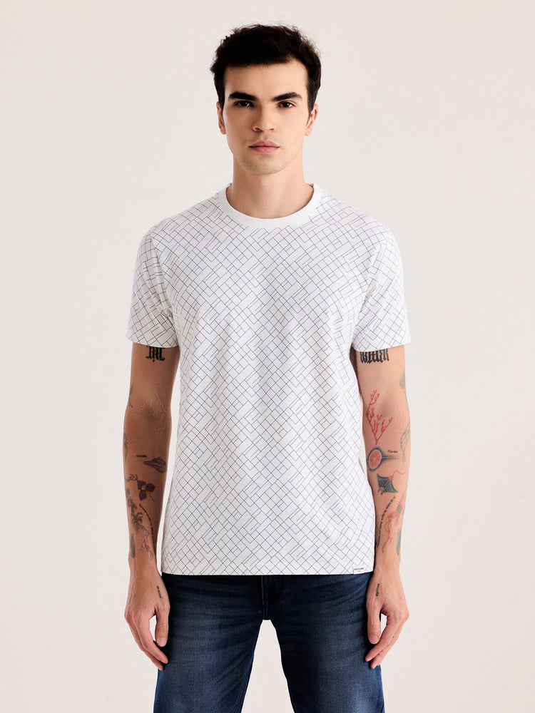 White Printed T-Shirt