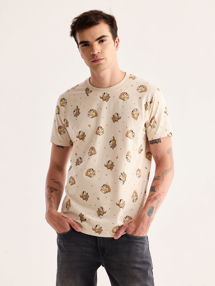 Cream Printed T-Shirt