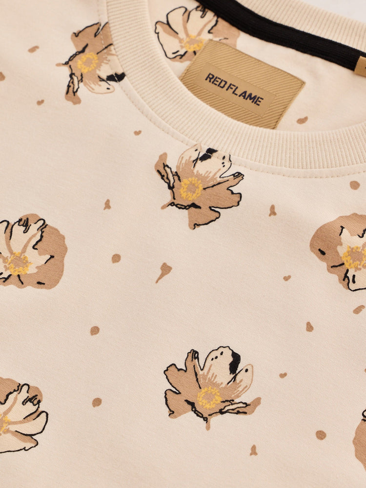 Cream Printed T-Shirt