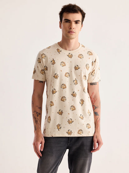 Cream Printed T-Shirt