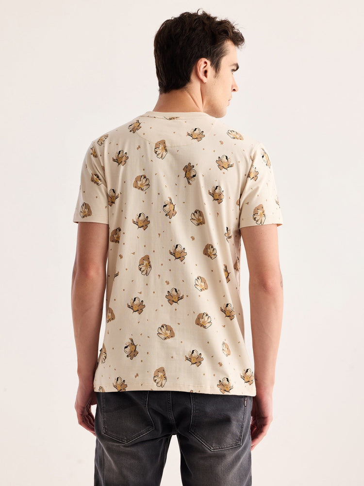 Cream Printed T-Shirt