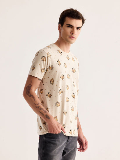 Cream Printed T-Shirt