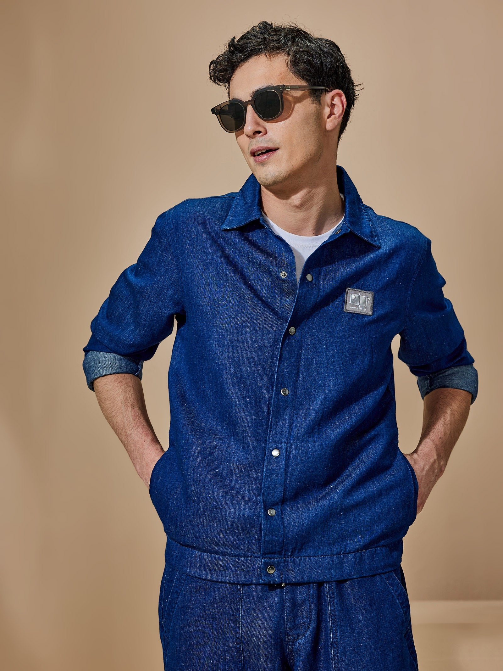Navy Linen Overshirt