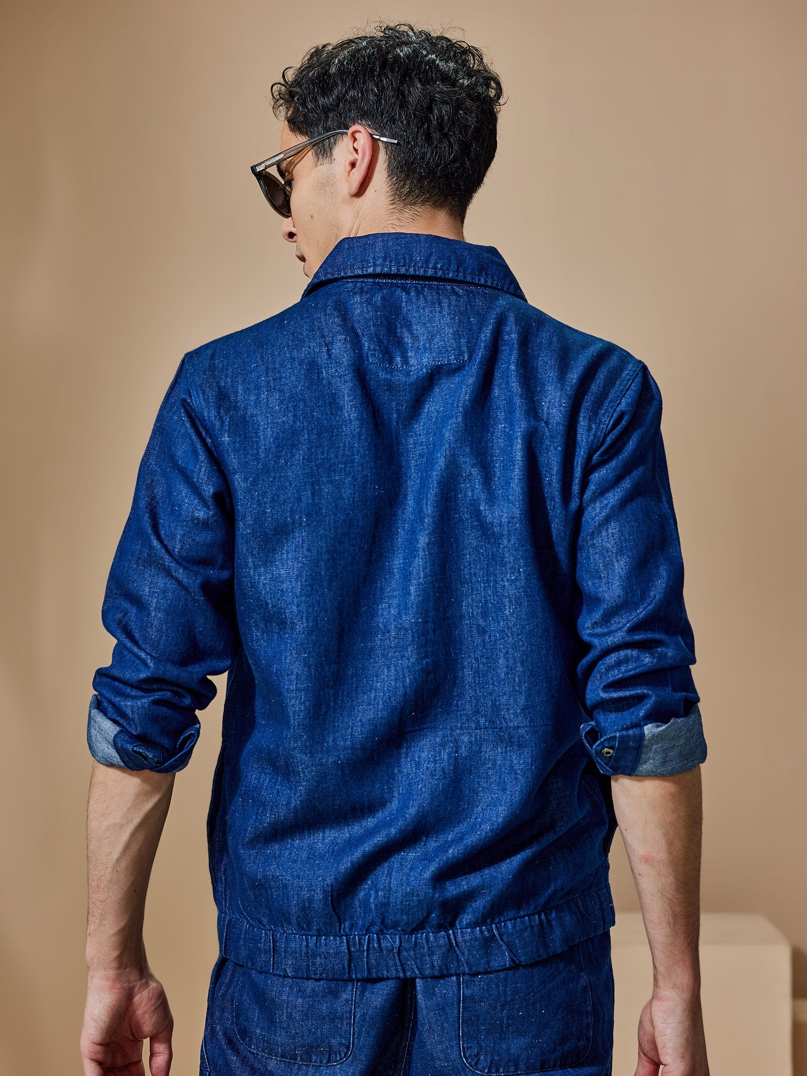 Navy Linen Overshirt