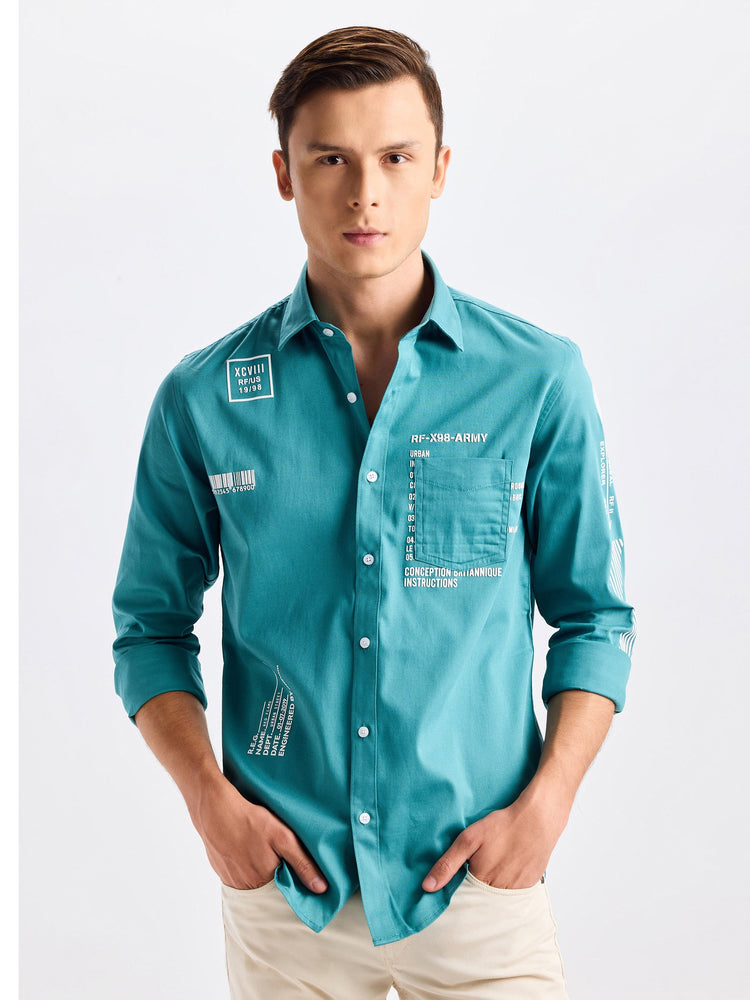 Teal Green Street Wear Shirt