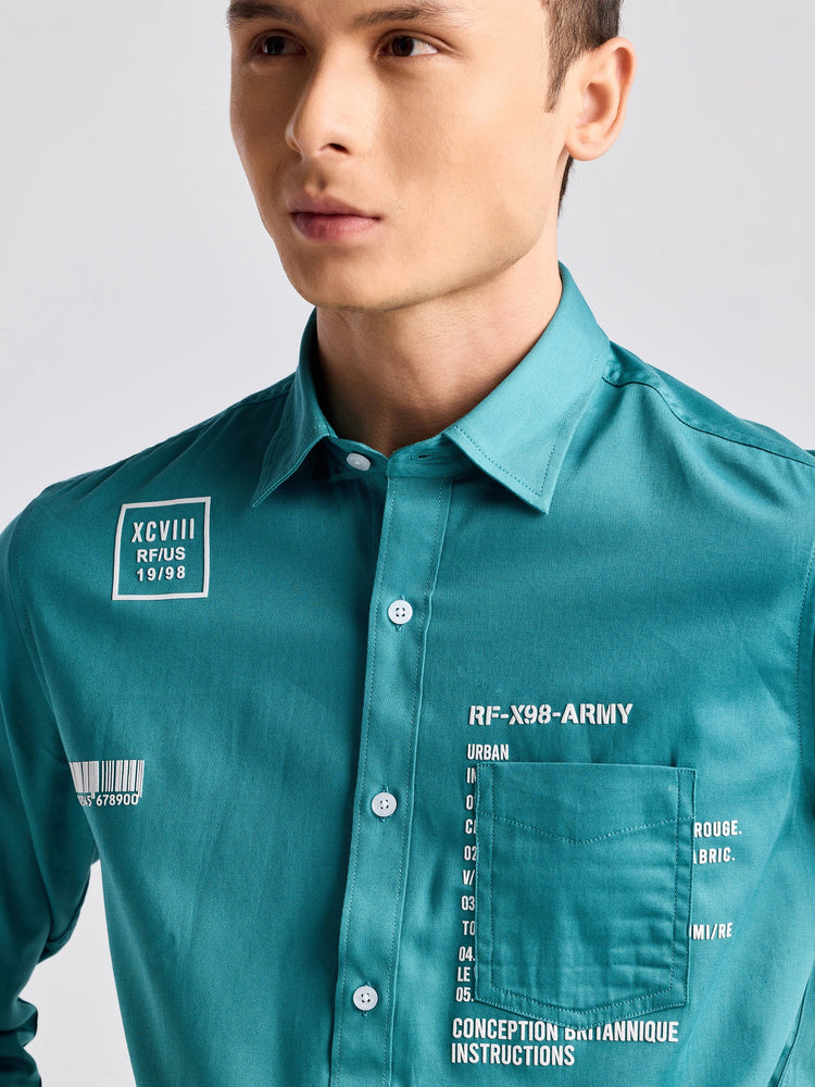 Teal Green Street Wear Shirt