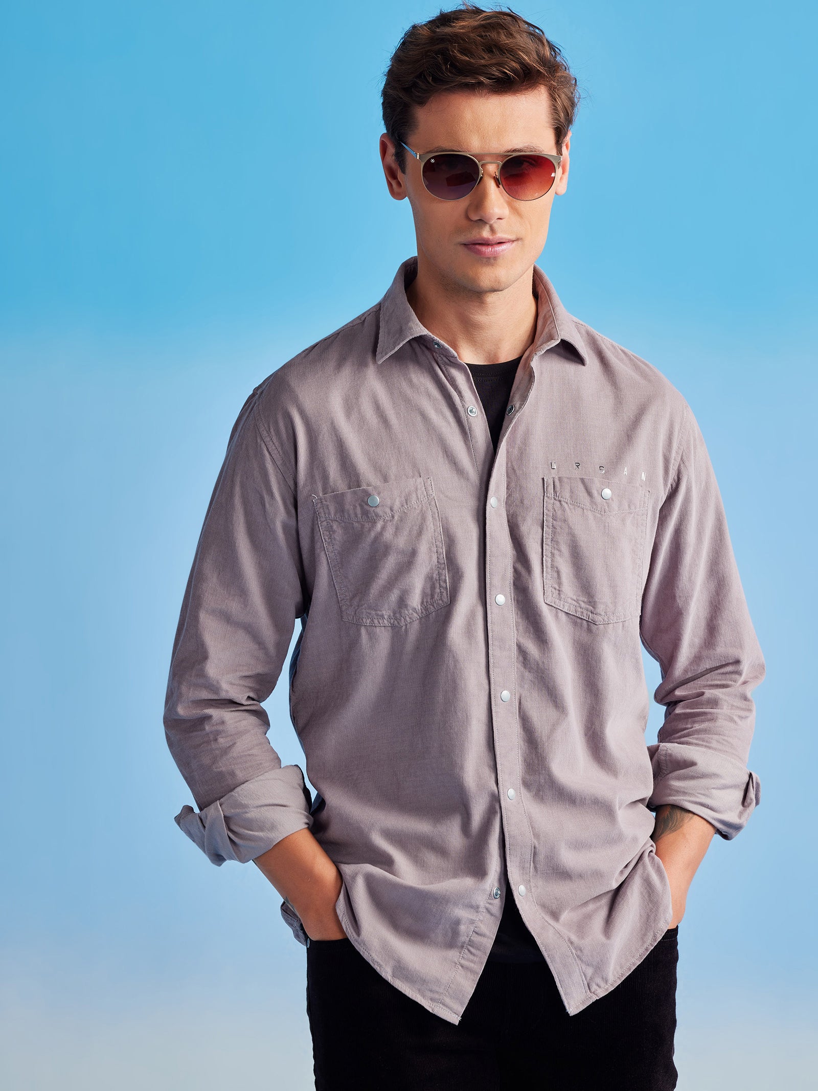 Grey Corduroy Urban Shirt