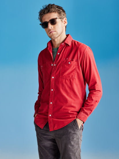 Red Corduroy Urban Shirt