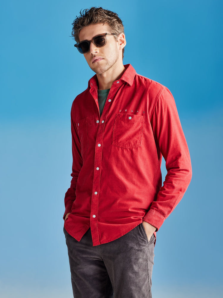 Red Corduroy Urban Shirt