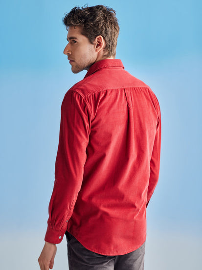 Red Corduroy Urban Shirt