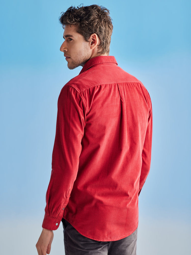 Red Corduroy Urban Shirt