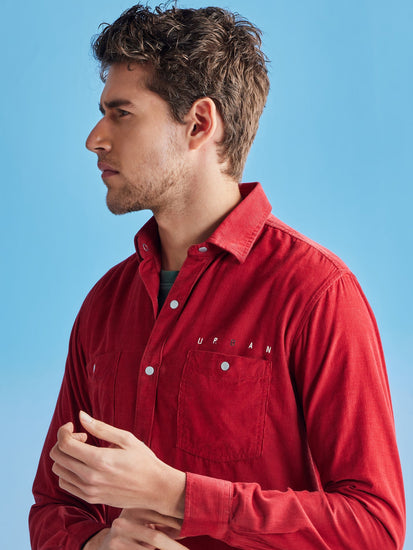 Red Corduroy Urban Shirt