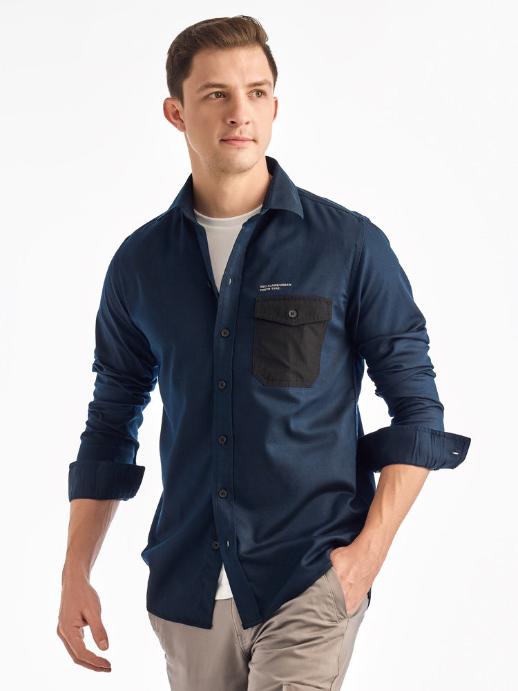 Navy Solid Urban Shirt