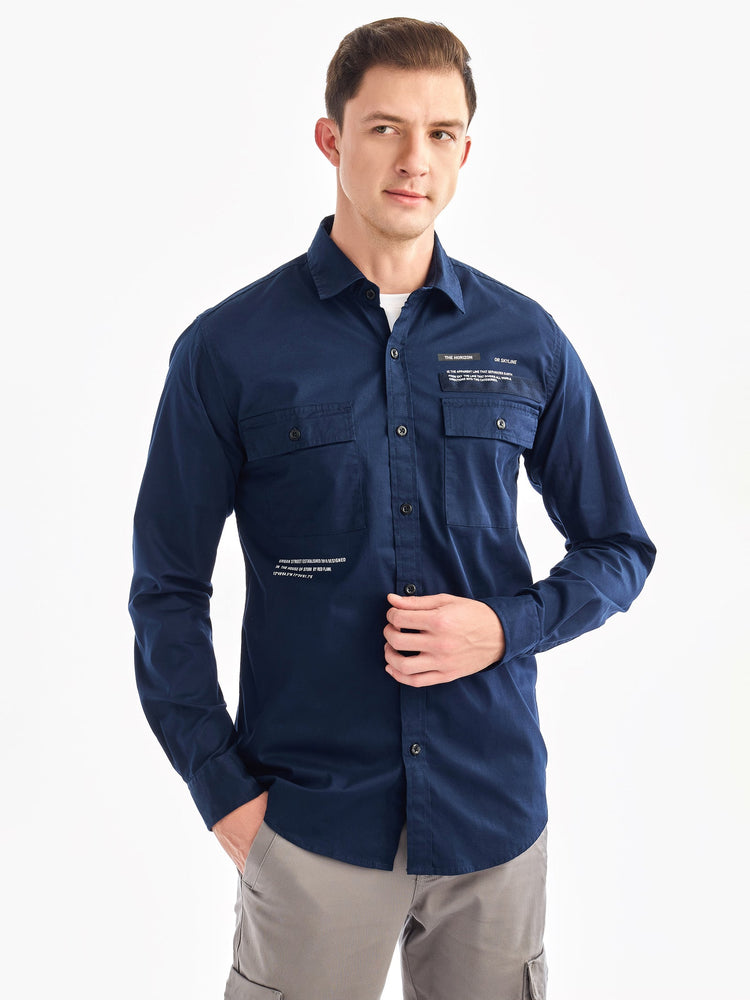 Navy Solid Urban Shirt