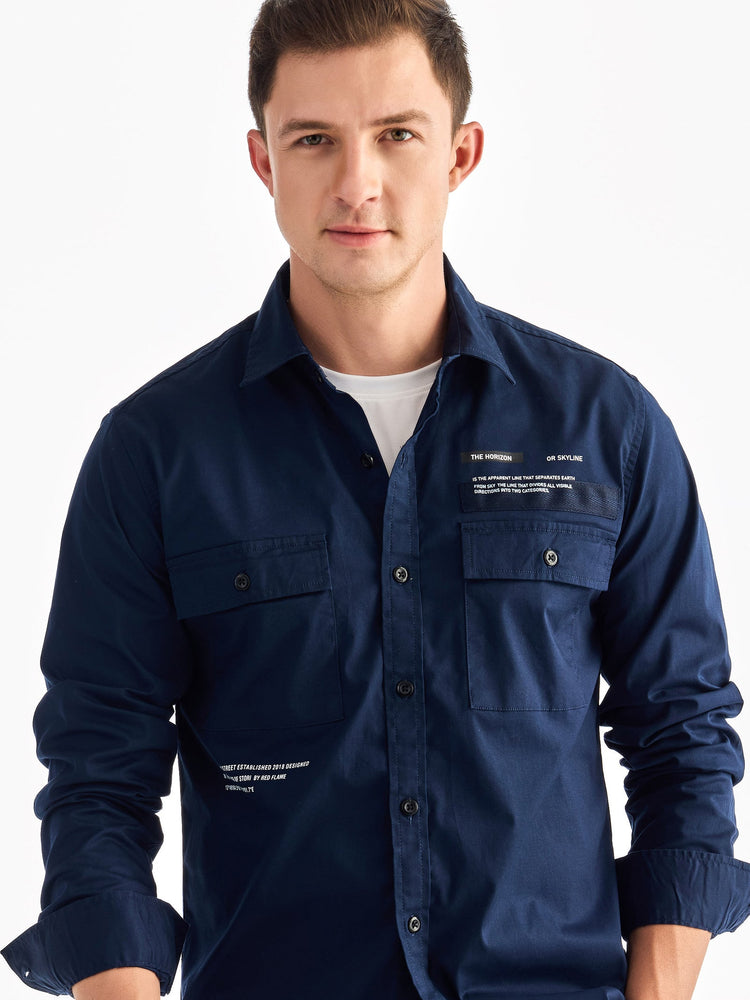 Navy Solid Urban Shirt